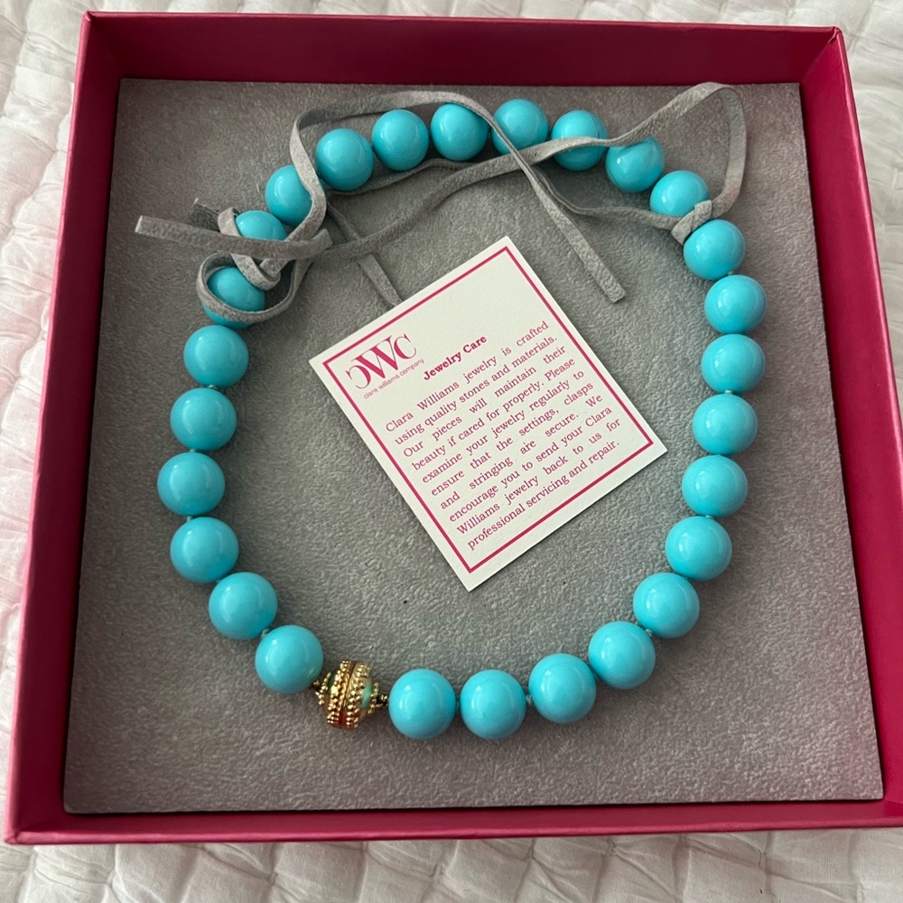 - Clara Williams Jewelry-beautiful 16.5 reconstituted turquoise necklace.
